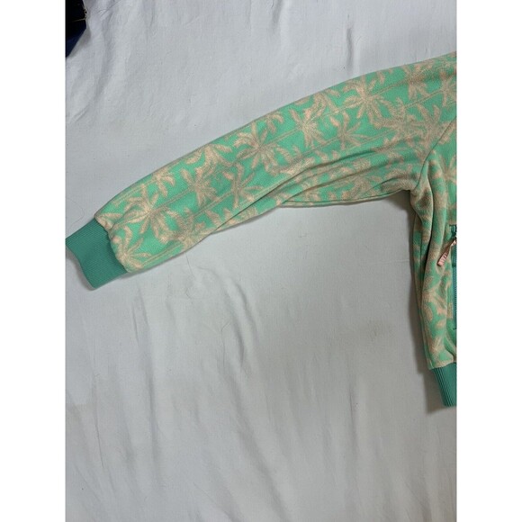 Chubbies Fleece Jacket Mens Medium Palm Tree Fluorescent Green Neon Full Zip - Picture 4 of 14